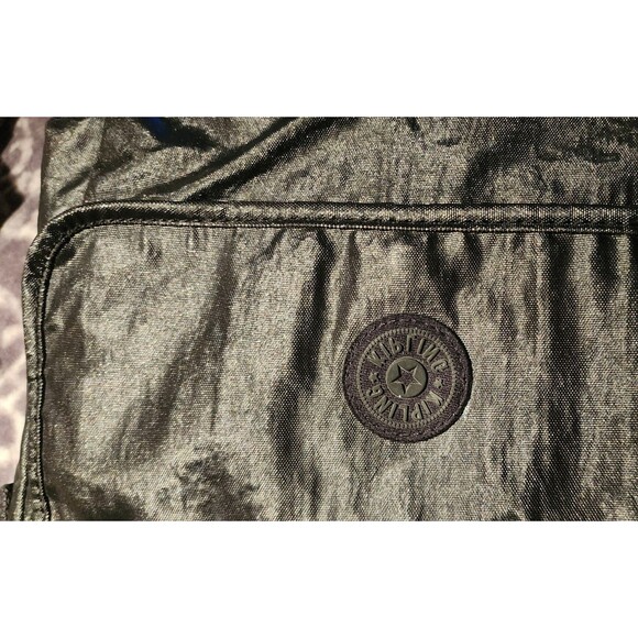 Rare KIPLING Live Light Black Sheen CROSSBODY Nylon FrontFlap Purse ShoulderBag - Picture 7 of 10
